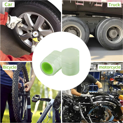 Luminous Tyre Valve Caps – Glow-in-the-Dark Air Stem Covers (8 Pcs / Mix Colour)
