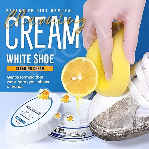 White Shoe Cleaning Cream with Sponge