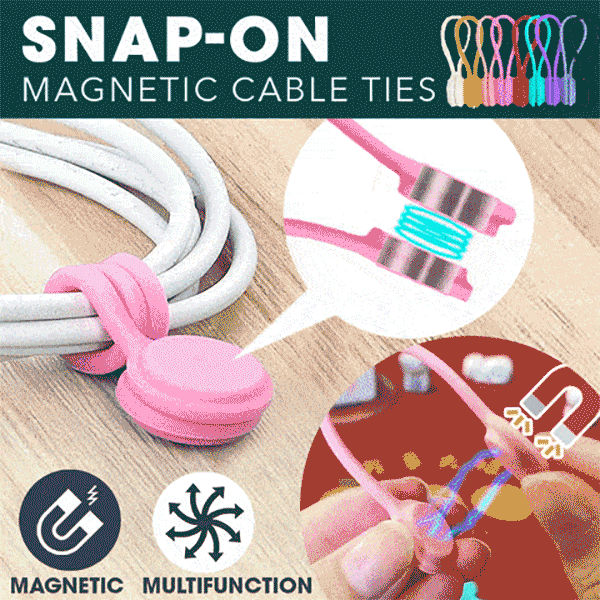 Snap-On Magnetic Cable Ties - Pack Of 5