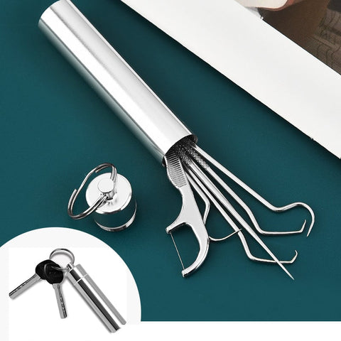 Stainless steel toothpick set - 7 pieces