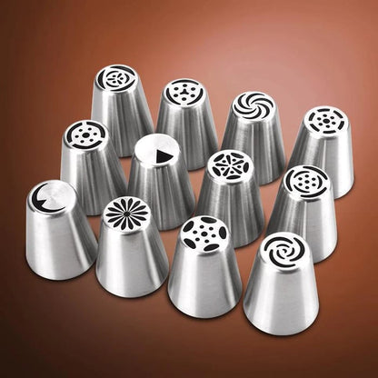 Stainless Steel Cake Icing Nozzles - Set OF 12