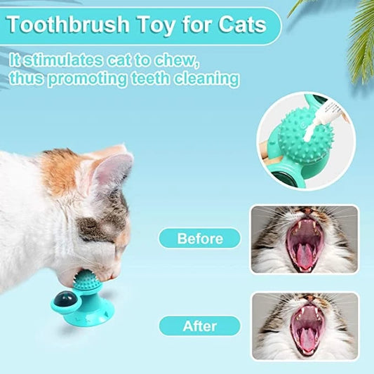 Interactive Windmill Cat Toys with Catnip