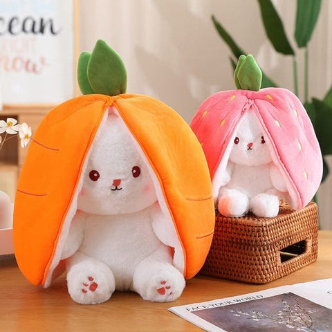 Strawberry Bunny Transformed into Little Rabbit Fruit Doll Plush Toy