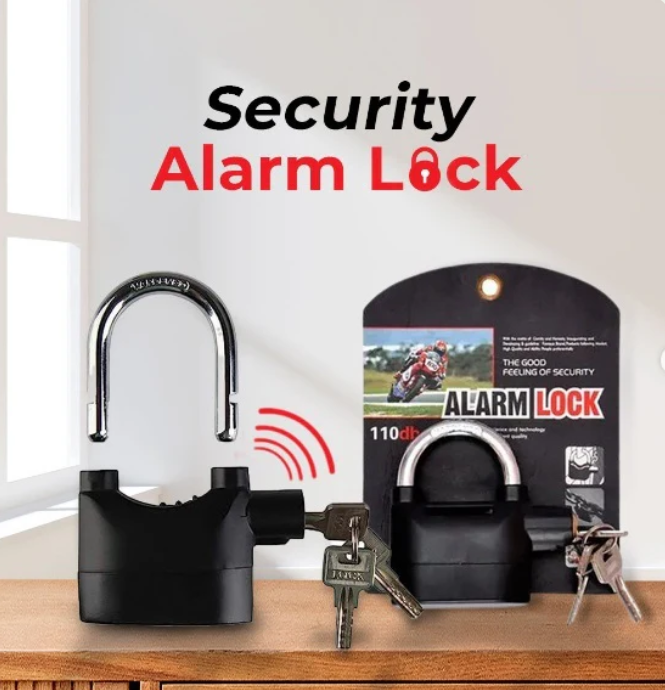 Alarm Lock - Anti-Theft Security Padlock with 110dB Siren for Home, Office, and Vehicles