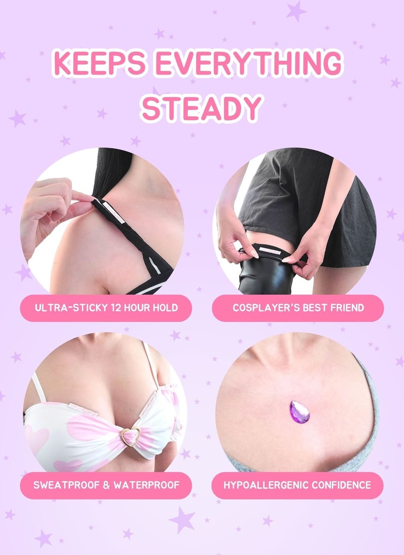 Jiggle Defender Waterproof Heavy Duty Body Cosplay Tape - 36 PCS Set