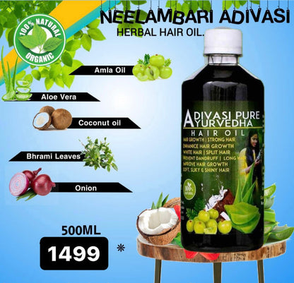 Adivasi Neelambari Herbal Hair Oil - Pack Of 2