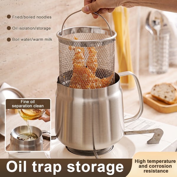 2-in-1 Stainless Steel Multifunctional Oil Strainer Pot