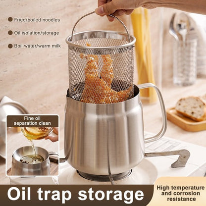 2-in-1 Stainless Steel Multifunctional Oil Strainer Pot