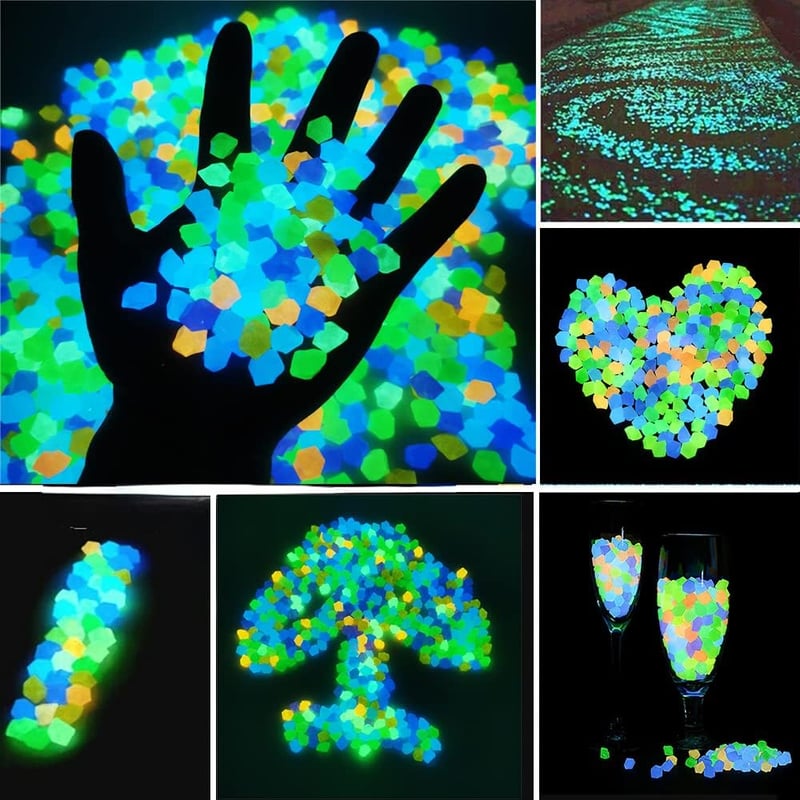 Glowing Garden Pebbles - Illuminate Your Outdoors with Enchanting Glow - Pack Of 100