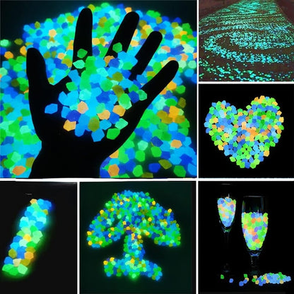 Glowing Garden Pebbles - Illuminate Your Outdoors with Enchanting Glow - Pack Of 100