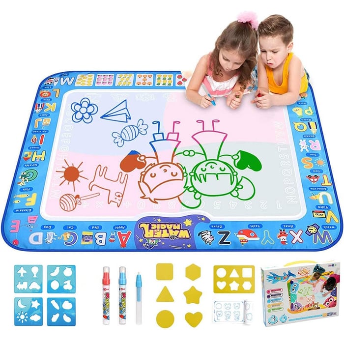 Water Doodle Mat ,Aqua Painting Drawing Mat Mess Free Learning Toy Mat