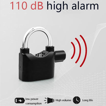 Alarm Lock - Anti-Theft Security Padlock with 110dB Siren for Home, Office, and Vehicles