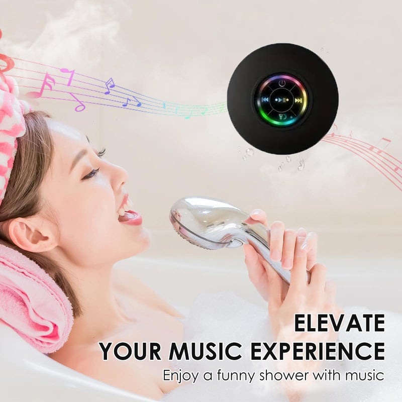 Bathroom Waterproof Wireless Bluetooth Speakers with LED Light