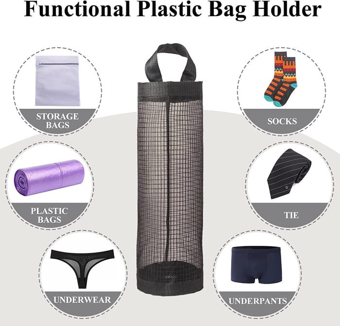 Hanging Plastic Bag Organizer - Pack Of 3