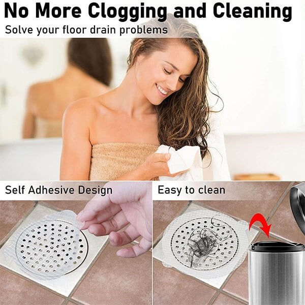 Disposable Shower Drain Hair Catcher - Pack Of 10