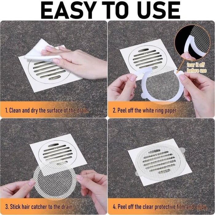 Disposable Shower Drain Hair Catcher - Pack Of 10