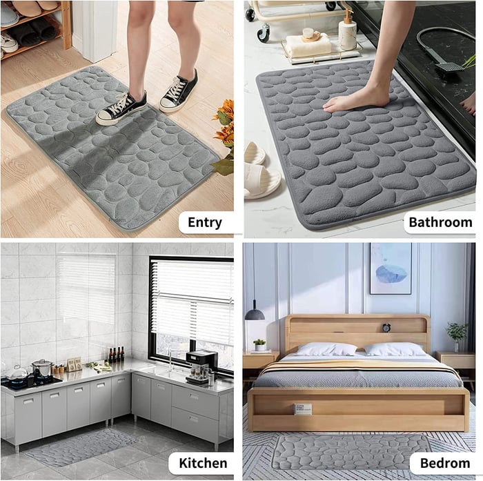 Cobblestone Embossed Bathroom Bath Mat