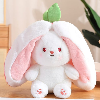 Strawberry Bunny Transformed into Little Rabbit Fruit Doll Plush Toy