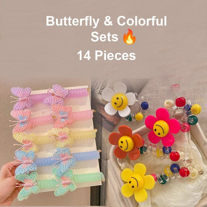 Butterfly & Colorful Telephone Wire Hair Bands for Kids