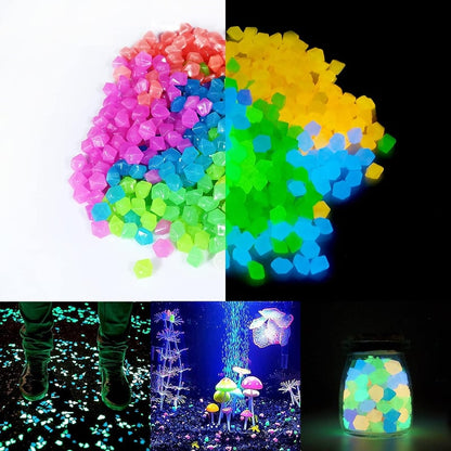 Glowing Garden Pebbles - Illuminate Your Outdoors with Enchanting Glow - Pack Of 100