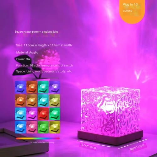 Rotating Water Ripple Night Light Aura Lamp