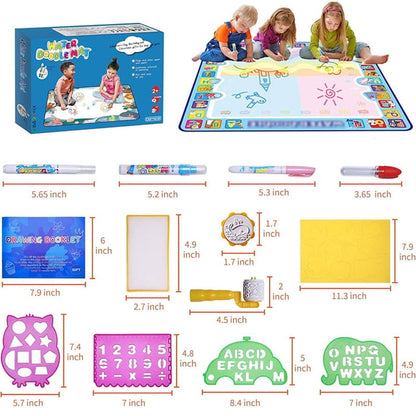 Water Doodle Mat ,Aqua Painting Drawing Mat Mess Free Learning Toy Mat