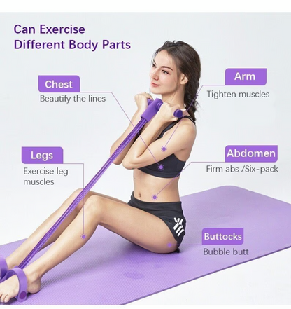 21 Fitness Resistance Bands-4 Tube Pedal Ankle Puller