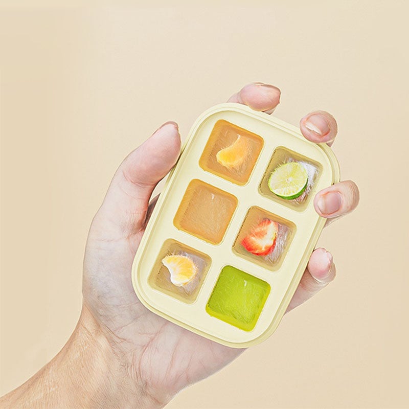 6-Grid Food-Grade Easy-Release Mini Ice Cube Tray