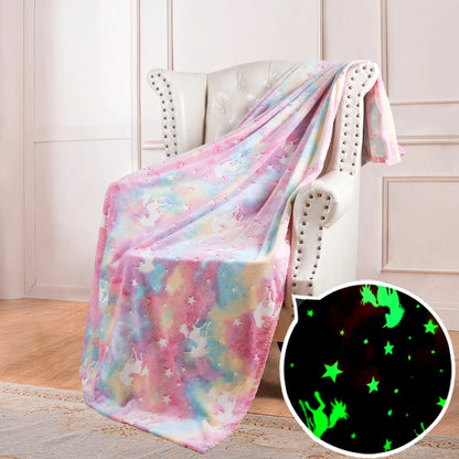 Double sided flannel luminous blanket