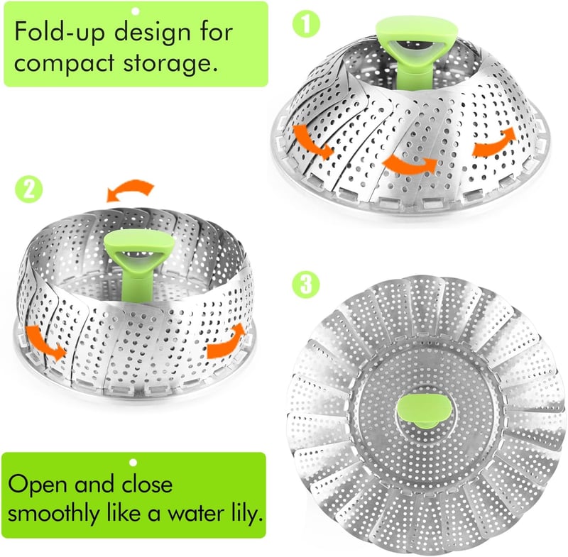 Stainless steel vegetable steamer