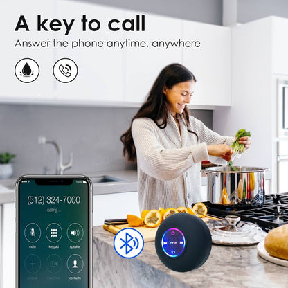 Bathroom Waterproof Wireless Bluetooth Speakers with LED Light