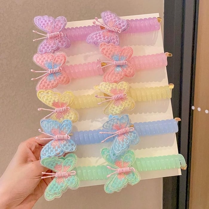 Butterfly & Colorful Telephone Wire Hair Bands for Kids