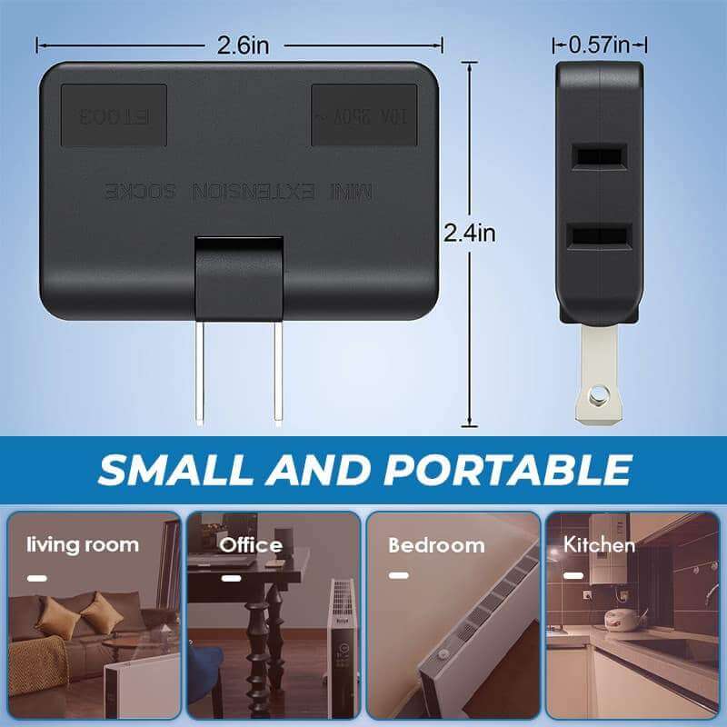 Rotatable Socket Converter One In Three 180 Degree Extension Plug