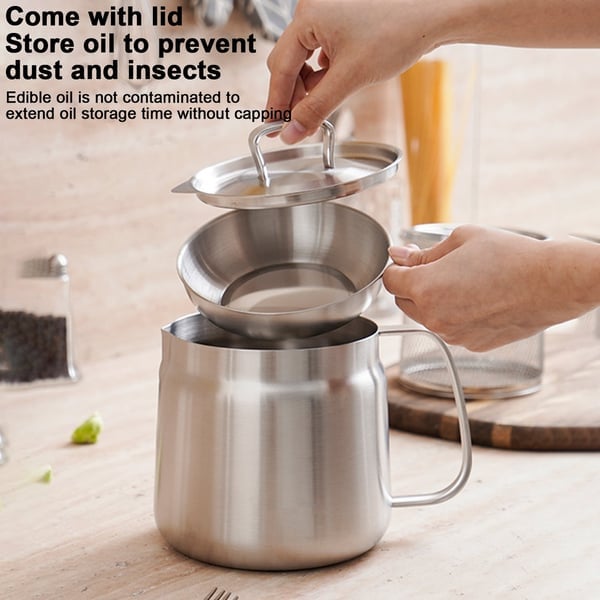 2-in-1 Stainless Steel Multifunctional Oil Strainer Pot