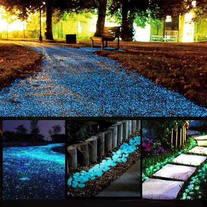 Glowing Garden Pebbles - Illuminate Your Outdoors with Enchanting Glow - Pack Of 100