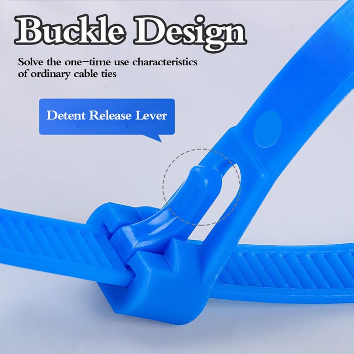 Buckle Self-locking Premium Nylon Cable Wire Ties - Pack Of 30