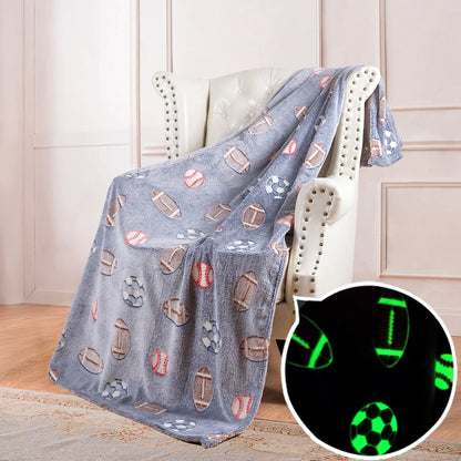 Double sided flannel luminous blanket