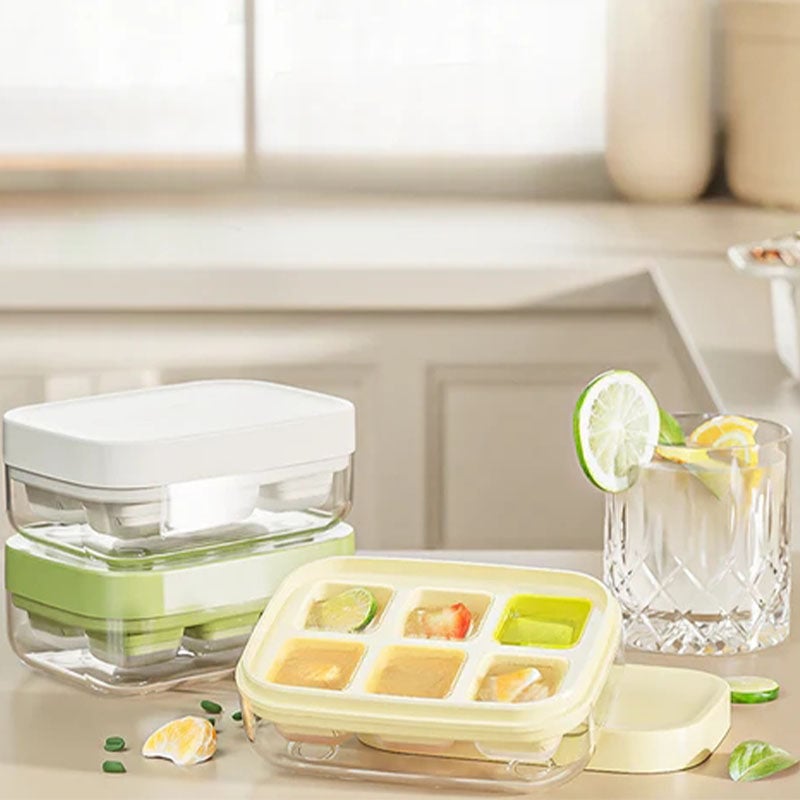 6-Grid Food-Grade Easy-Release Mini Ice Cube Tray