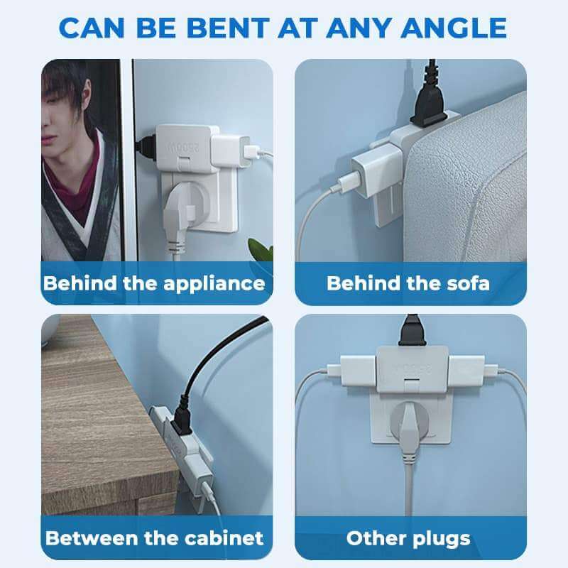 Rotatable Socket Converter One In Three 180 Degree Extension Plug