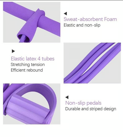 21 Fitness Resistance Bands-4 Tube Pedal Ankle Puller