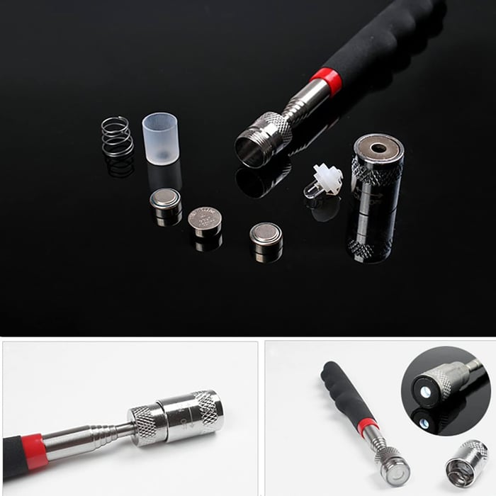 Telescoping Magnetic Pickup Tool with Light