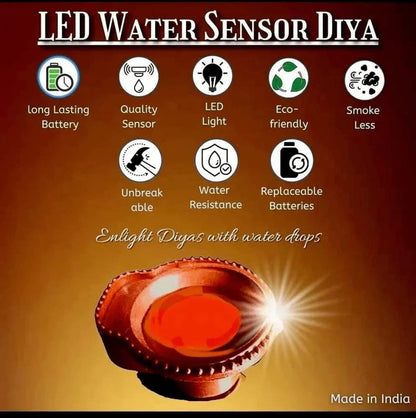 Reusable Diya Light with Water Sensor - Pack Of 6