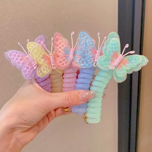 Butterfly & Colorful Telephone Wire Hair Bands for Kids