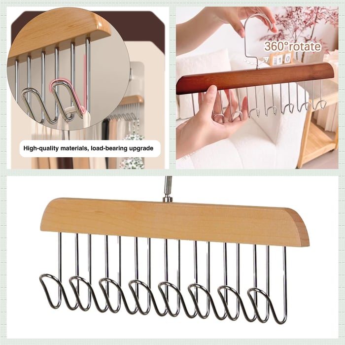 8 Hook Wooden Clothes Hanger