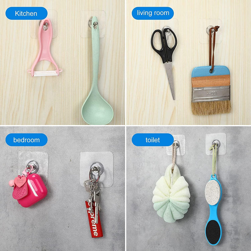 Reusable Adhesive Wall Hooks - Pack of 10