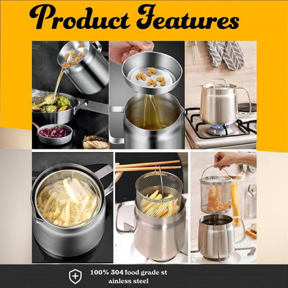 2-in-1 Stainless Steel Multifunctional Oil Strainer Pot