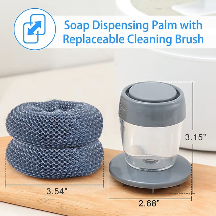 Soap Dispensing Palm Brush Storage Set