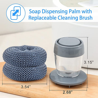 Soap Dispensing Palm Brush Storage Set