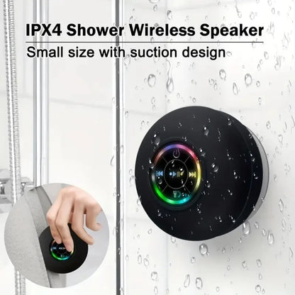 Bathroom Waterproof Wireless Bluetooth Speakers with LED Light