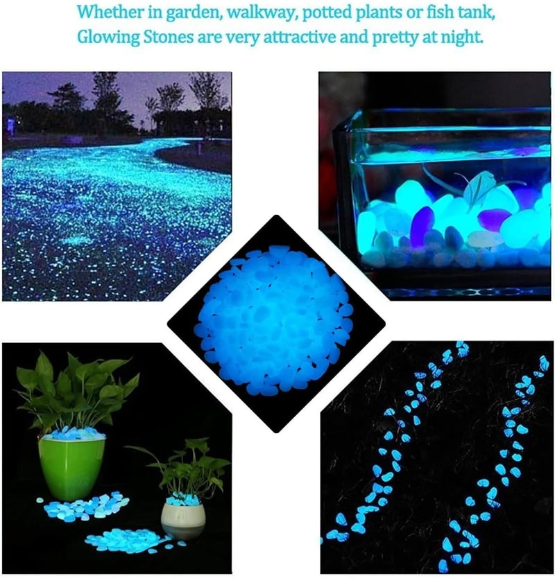 Glowing Garden Pebbles - Illuminate Your Outdoors with Enchanting Glow - Pack Of 100